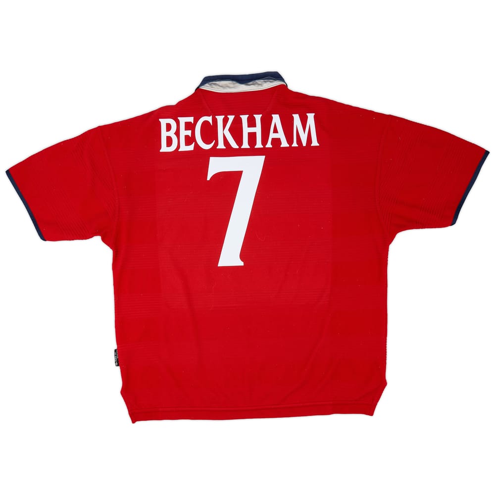 1999-01 England Away Shirt Beckham #7 - 6/10 - (XL)