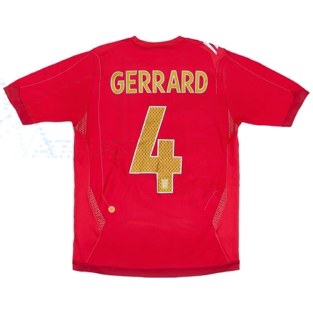 2006-08 England Away Shirt Gerrard #4 - 6/10 - (S)
