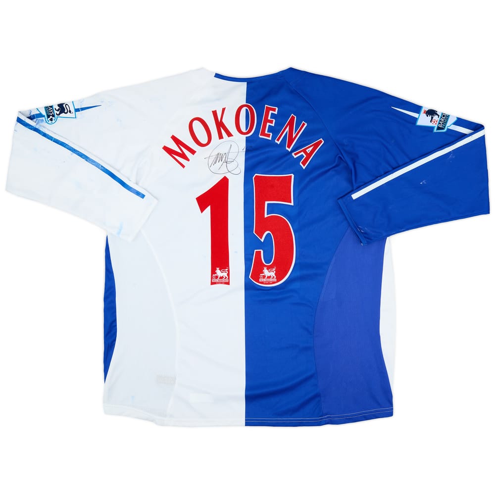 2006-07 Blackburn Match Issue Signed Home L/S Shirt Mokoena #15