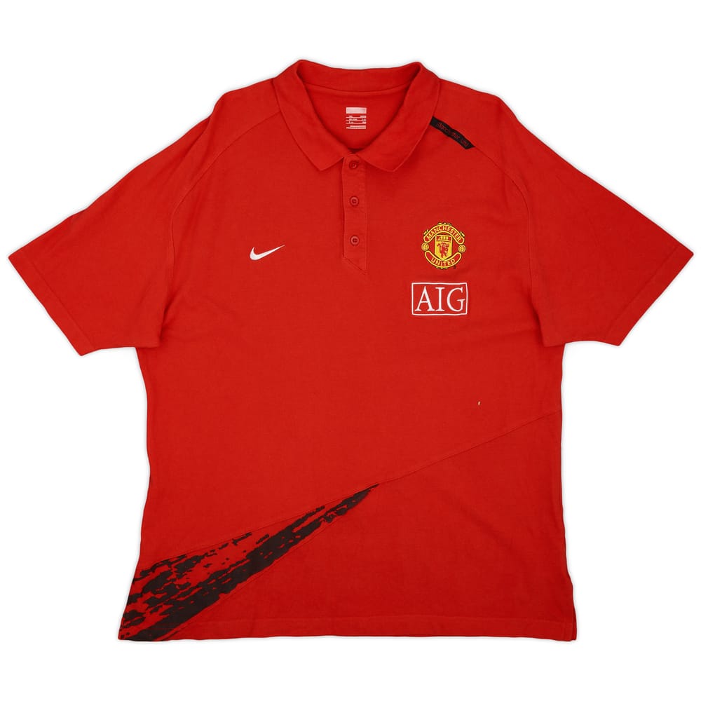 2007-08 Manchester United Nike Polo Shirt - 8/10 - (XXL)