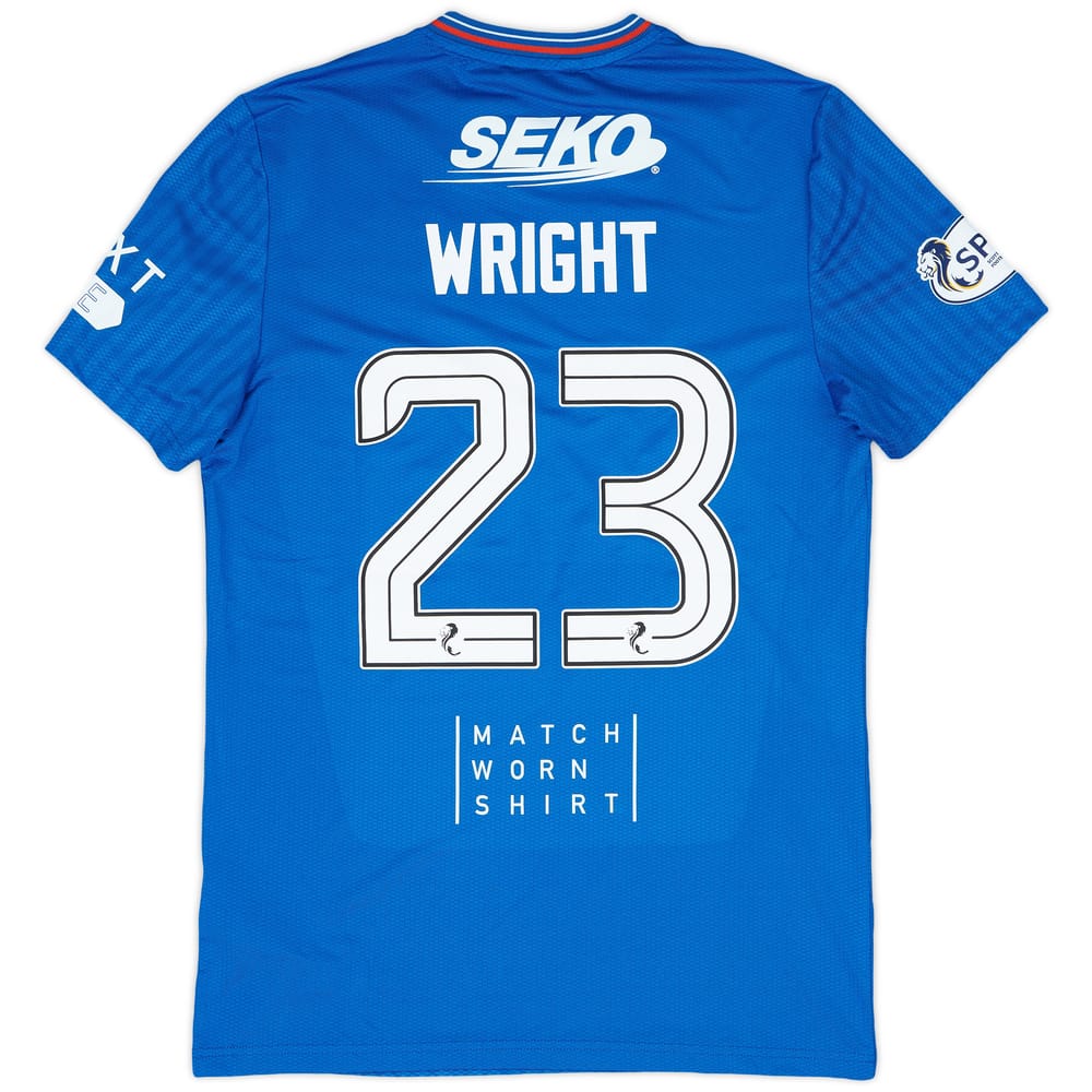2023-24 Rangers Match Issue Home Shirt Wright #23