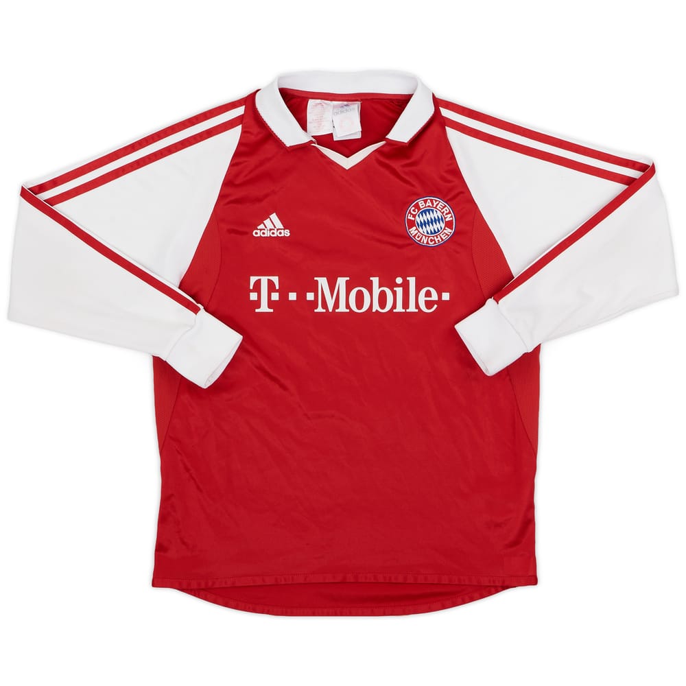 2003-04 Bayern Munich Home L/S Shirt - 7/10 - (L.Boys)