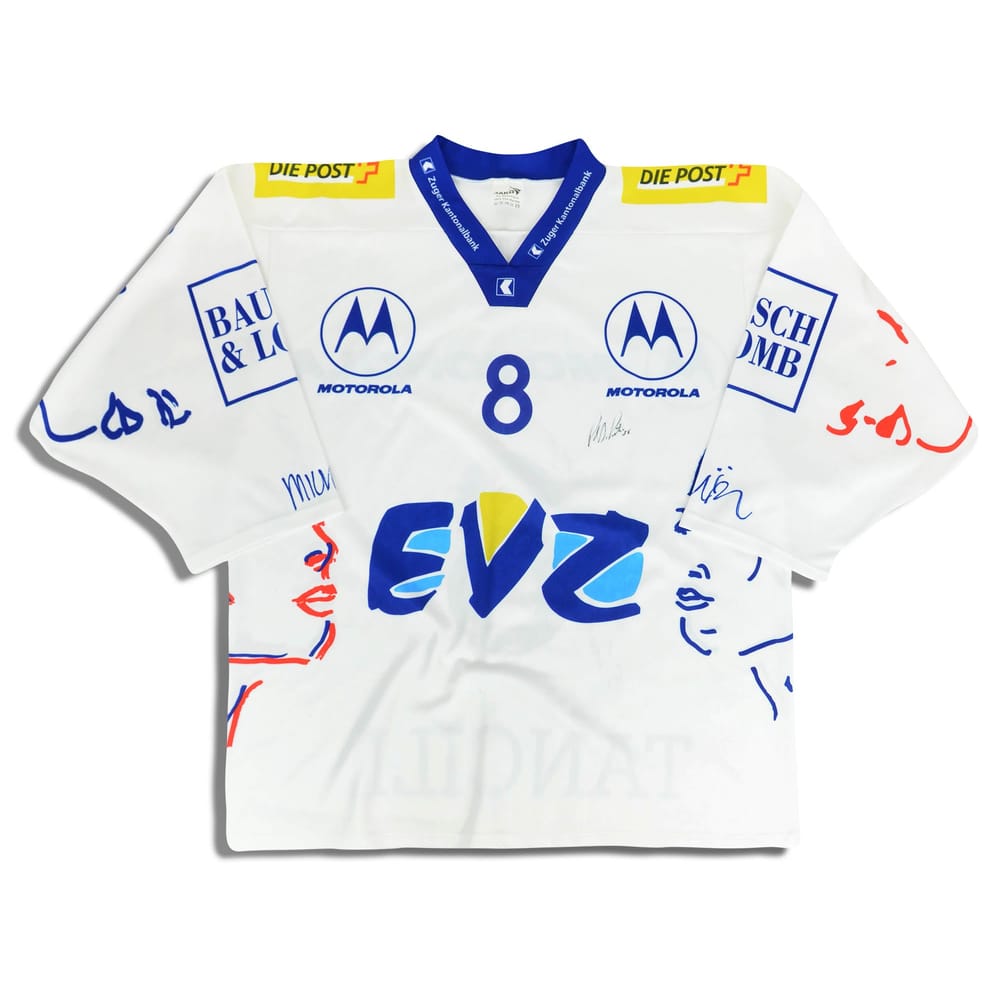 2002-03 EV Zug Tancill #8 Jako Signed Jersey (Away) XL