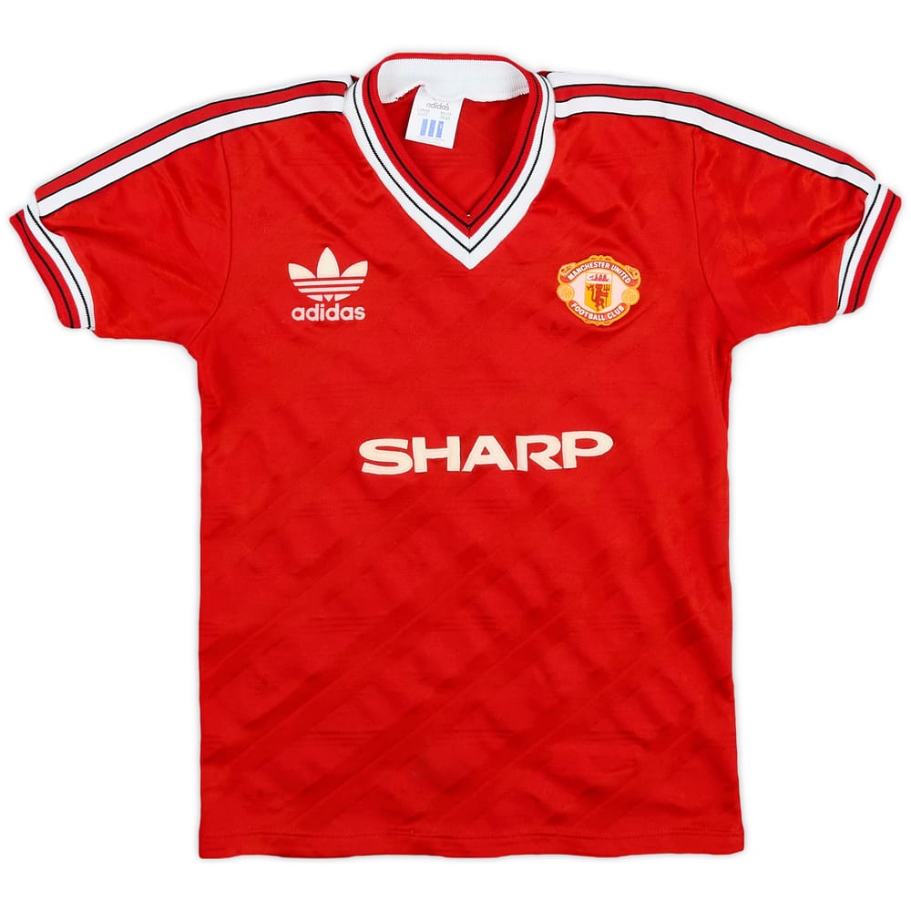 1986-88 Manchester United Home Shirt - 8/10 - (L.Boys)