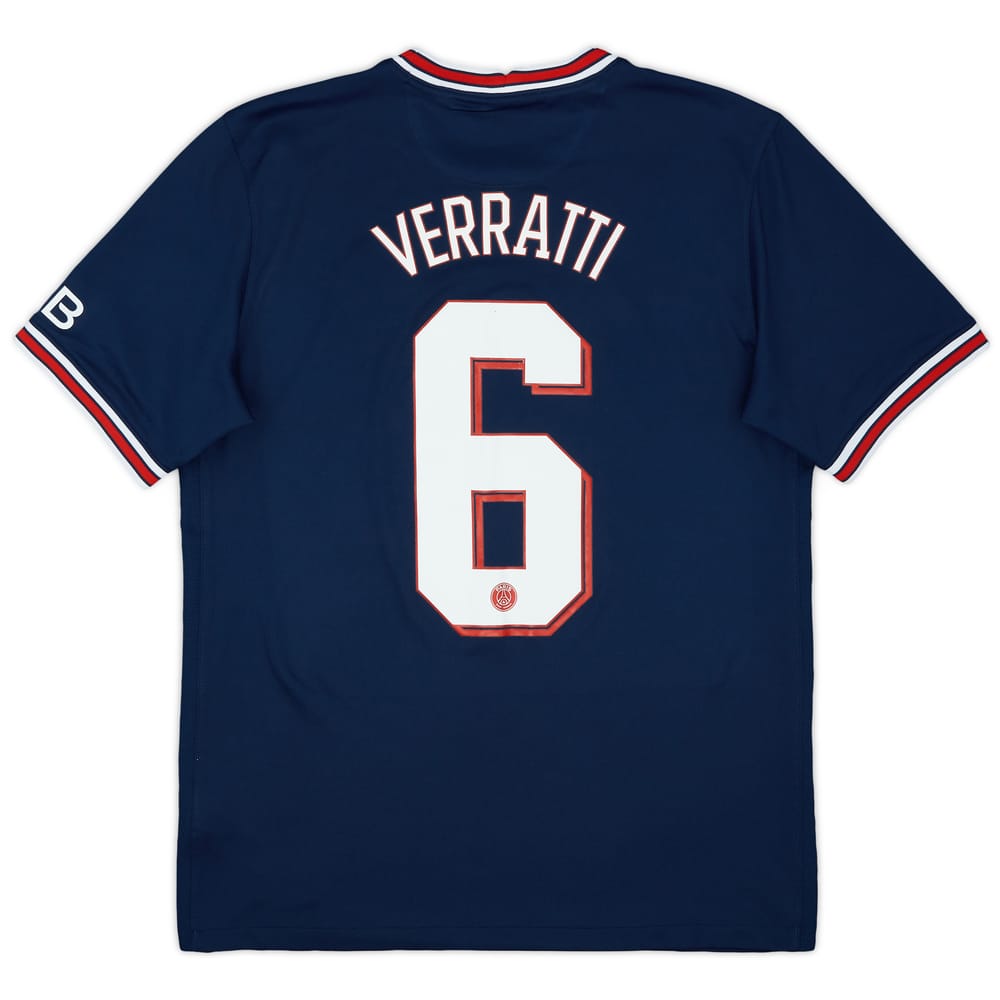 2021-22 Paris Saint-Germain Home Shirt Verratti #6 - 9/10 - (M)