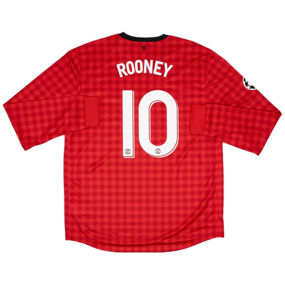2012-13 Manchester United Home L/S Shirt Rooney #10 (XL)