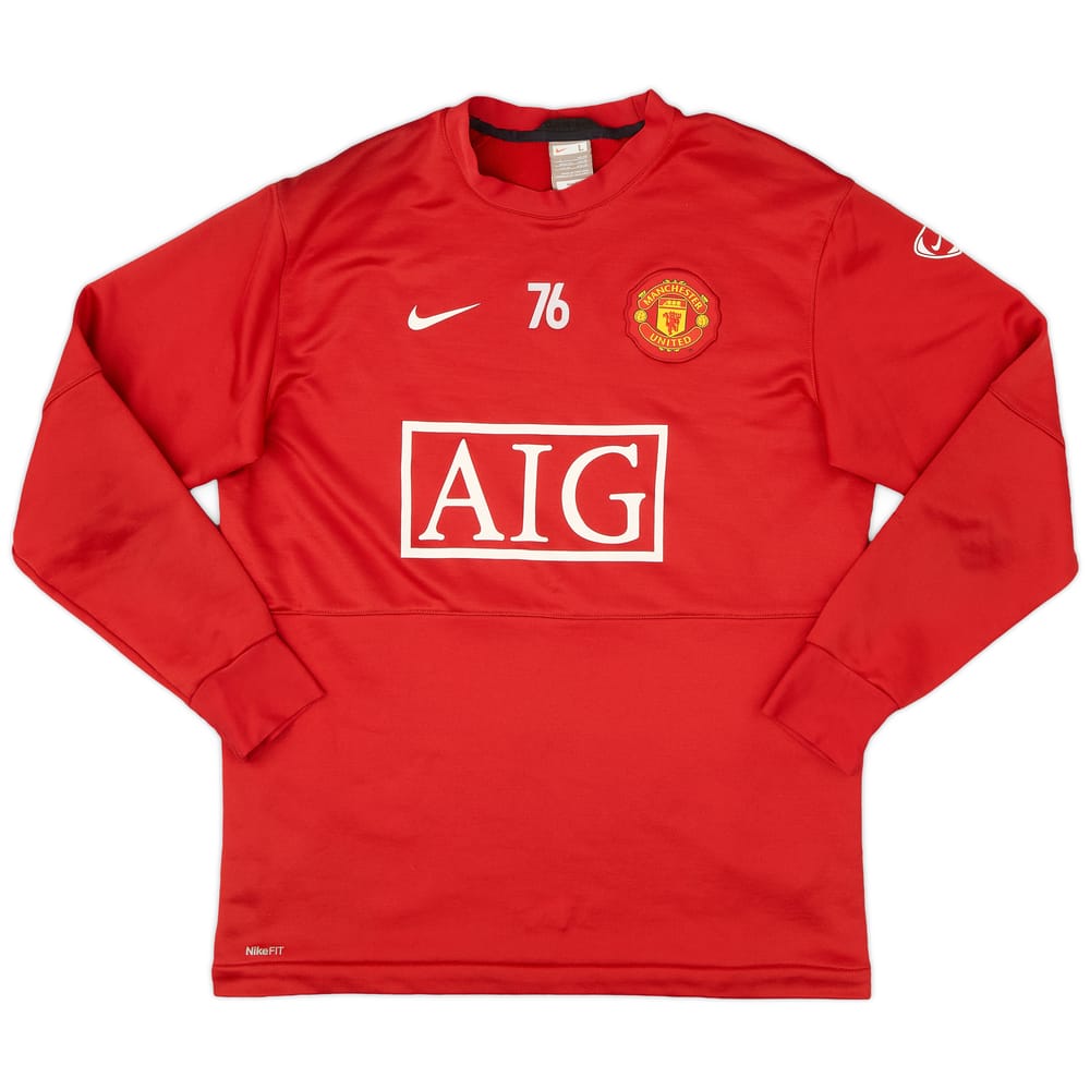 2009-10 Manchester United Nike Player Issue Training L/S Top #76 - 9/10 - (L)