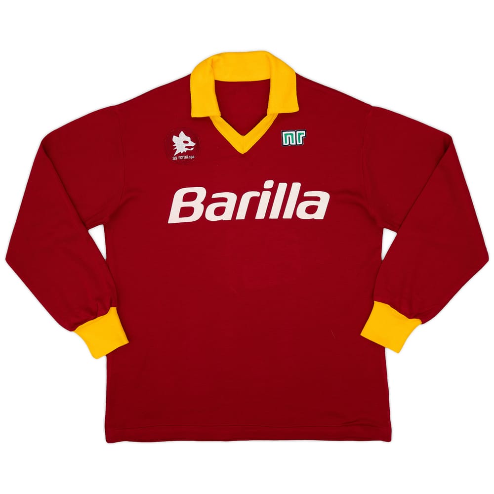 1987-90 Roma Home L/S Shirt - 7/10 - (L)