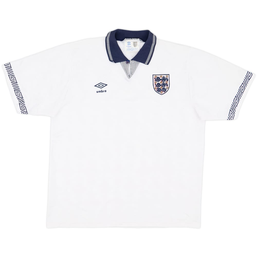 1990-92 England Home Shirt - 6/10 - (XL)