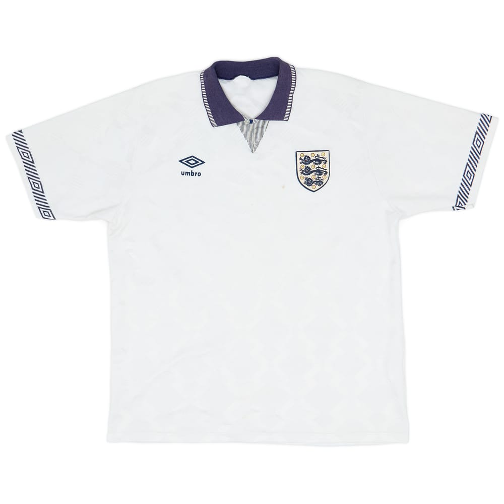 1990-92 England Home Shirt - 6/10 - (XL)