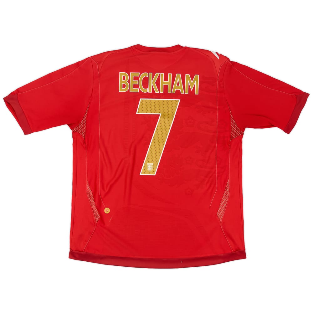 2006-08 England Away Shirt Beckham #7 - 9/10 - (XL)