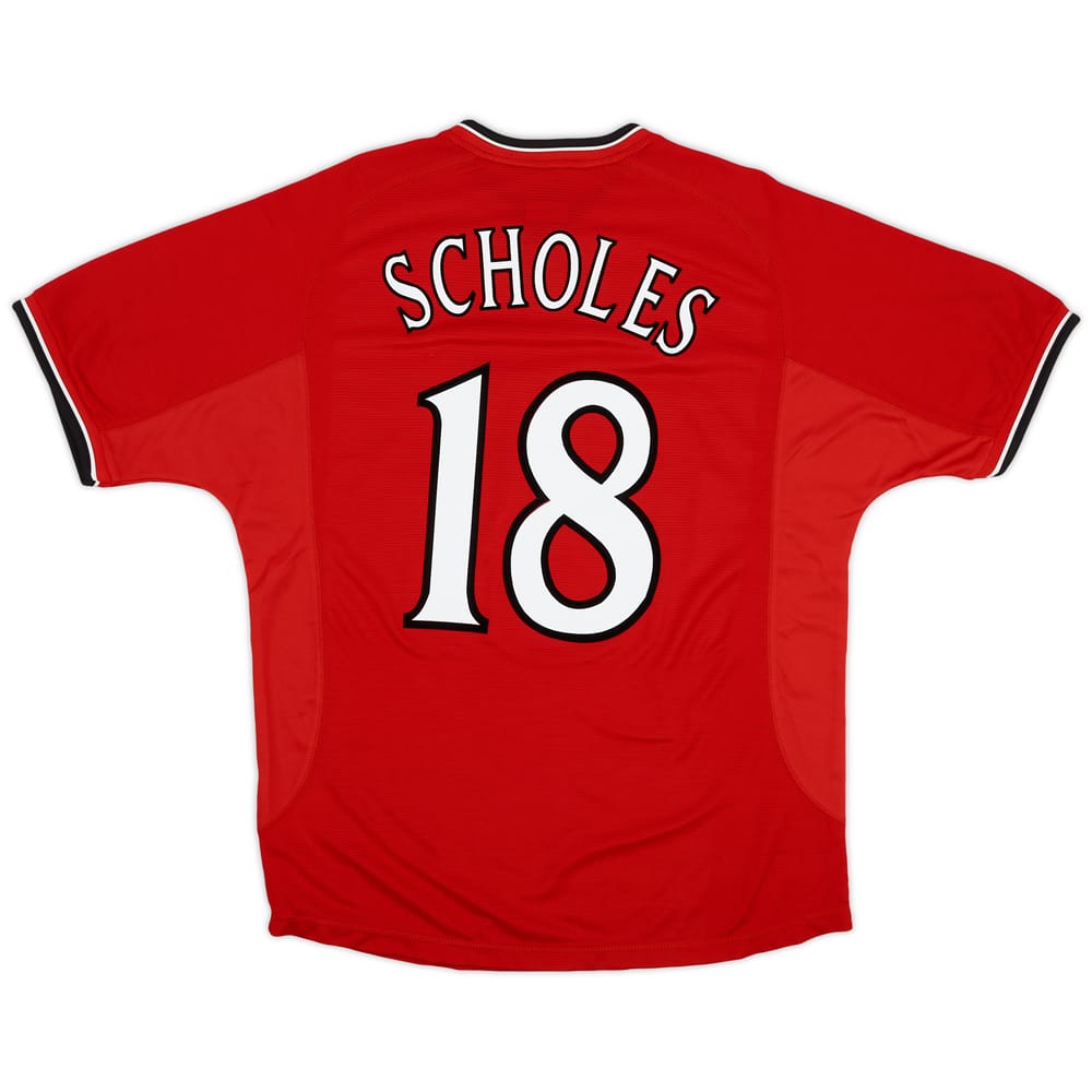 2000-02 Manchester United Home Shirt Scholes #18 - 9/10 - (L)