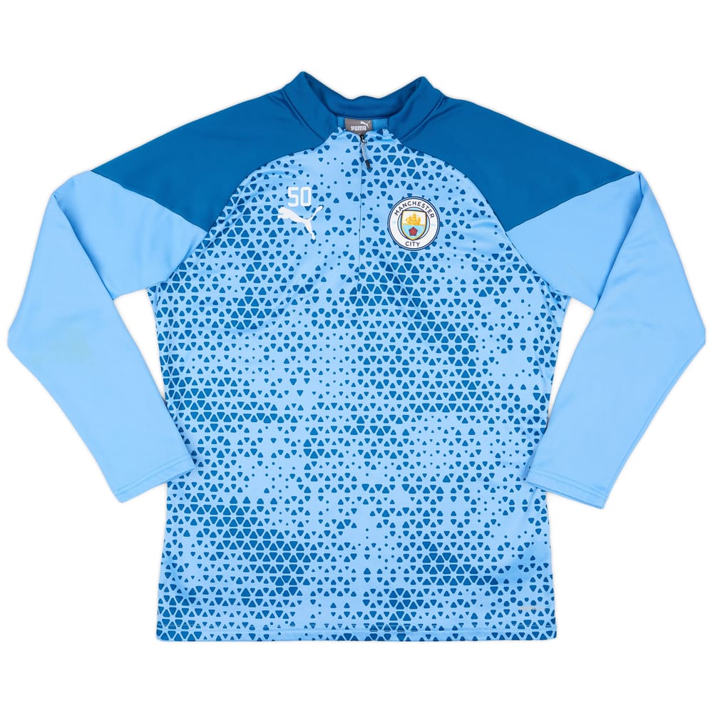 2023-24 Manchester City Player Issue 1/4 Zip Training Fleece Top #50 (Breckin) - 5/10 - (M)
