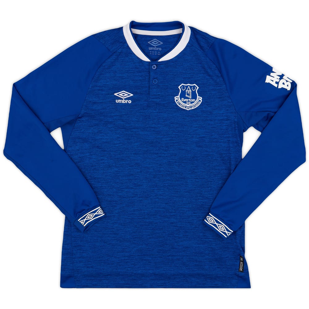 2018-19 Everton Home L/S Shirt - 9/10 - (XL.Boys)