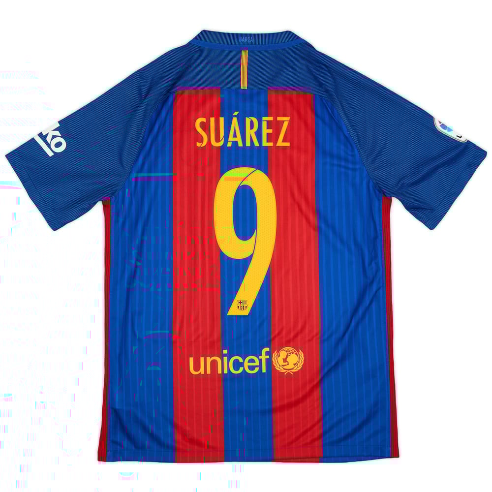 2016-17 Barcelona Home Shirt Suárez #9 - 9/10 - (M)