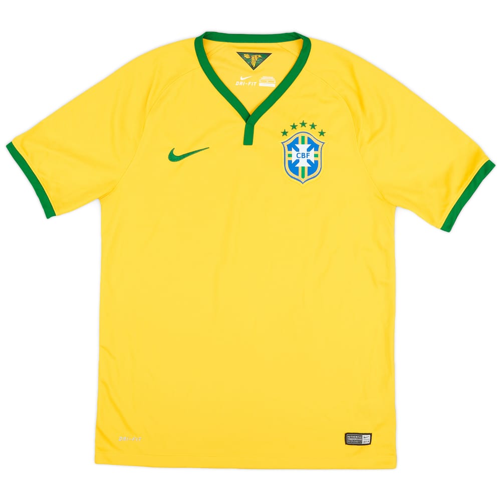 2014-15 Brazil Home Shirt - 9/10 - (M)