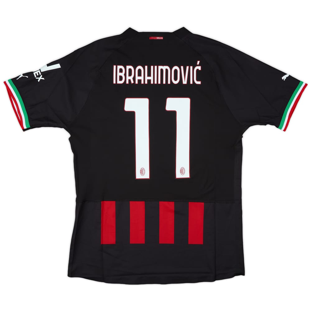 2022-23 AC Milan Authentic Home Shirt Ibrahimovic #11 - 9/10 - (XL)