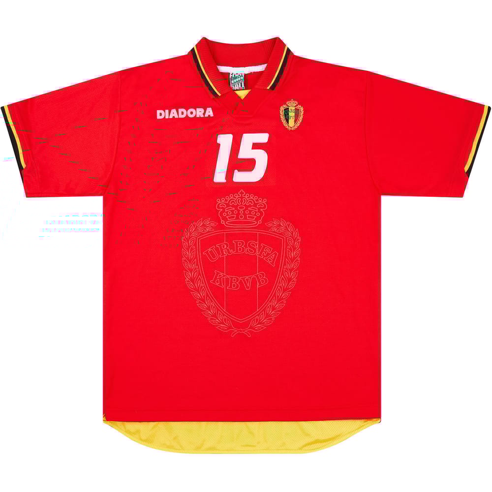 1996-98 Belgium Match Issue Home Shirt #15