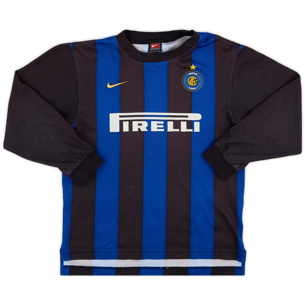 2000-01 Inter Milan Basic Home L/S Shirt - 4/10 - (M.Boys)