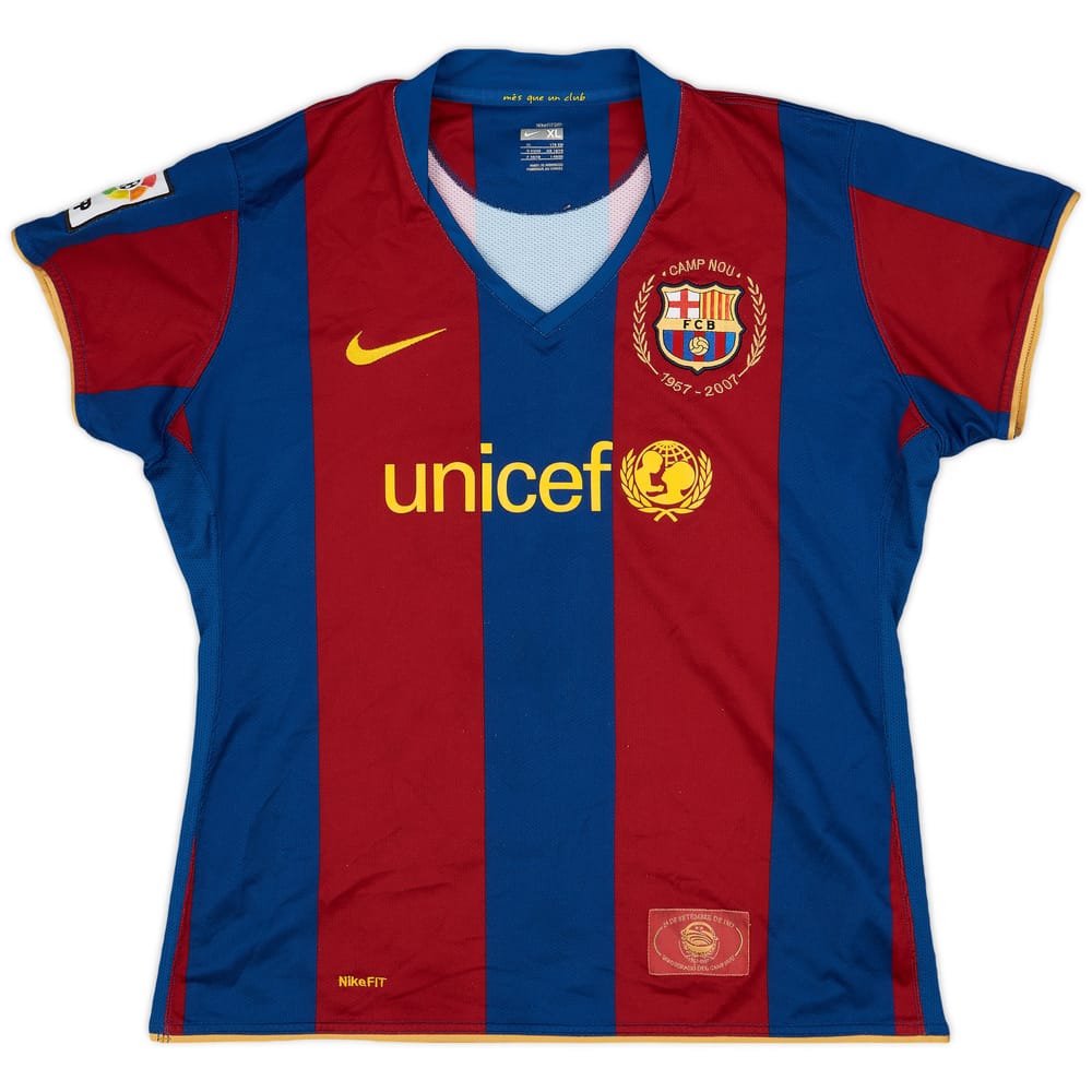 2007-08 Barcelona Home Shirt - 8/10 - (Women's XL)