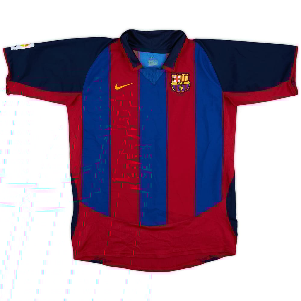2003-04 Barcelona Home Shirt - 8/10 - (XL.Boys)