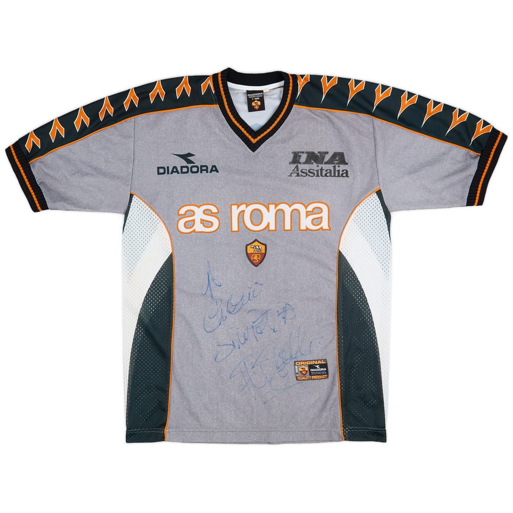 1999-00 Roma Diadora Signed Training Shirt - 6/10 - (M)