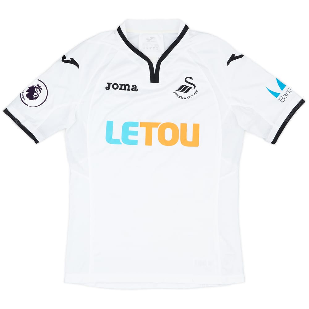 2017-18 Swansea Match Issue Home Shirt Naughton #26