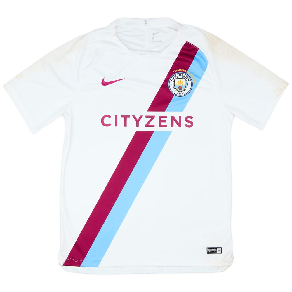 2017-18 Manchester City Player Worn 'Champions' Pre-Match Shirt #31 (Ederson)