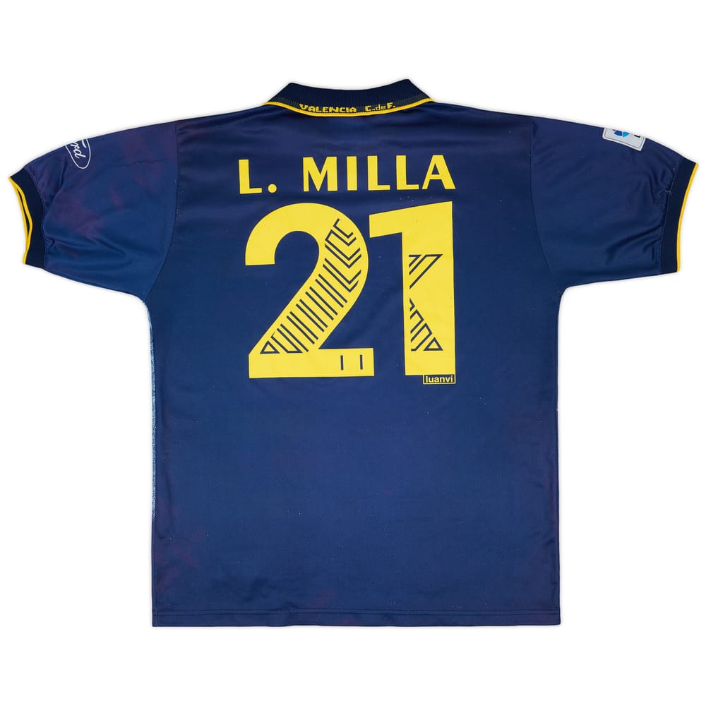1997-98 Valencia Away Shirt L.Milla #21 - 8/10 - (XL)