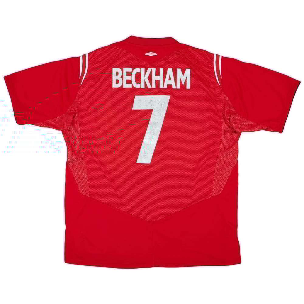 2004-06 England Away Shirt Beckham #7 - 6/10 - (XL)