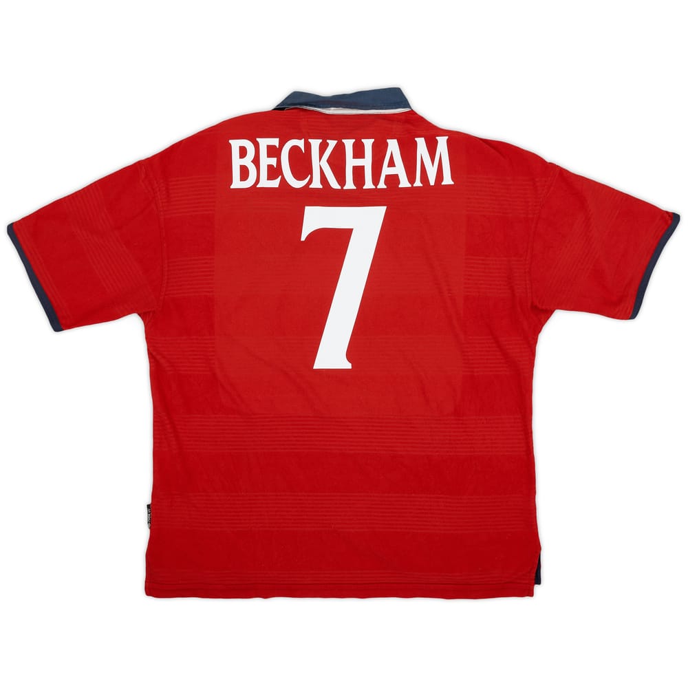 1999-01 England Away Shirt Beckham #7 - 6/10 - (XL)