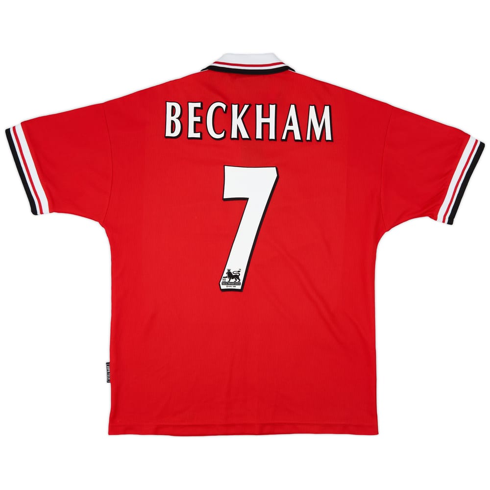 1998-00 Manchester United Home Shirt Beckham #7 - 8/10 - (M)