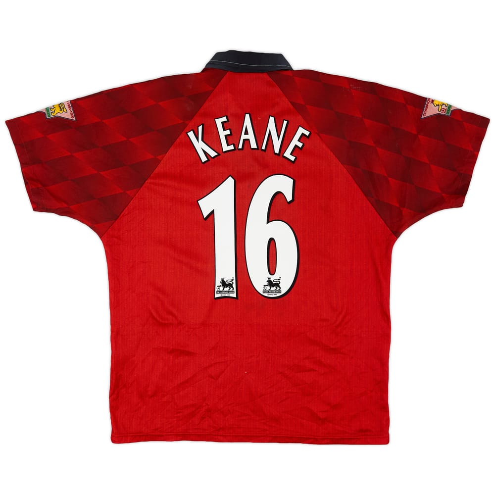 1996-98 Manchester United Home Shirt Keane #16 - 7/10 - (L)