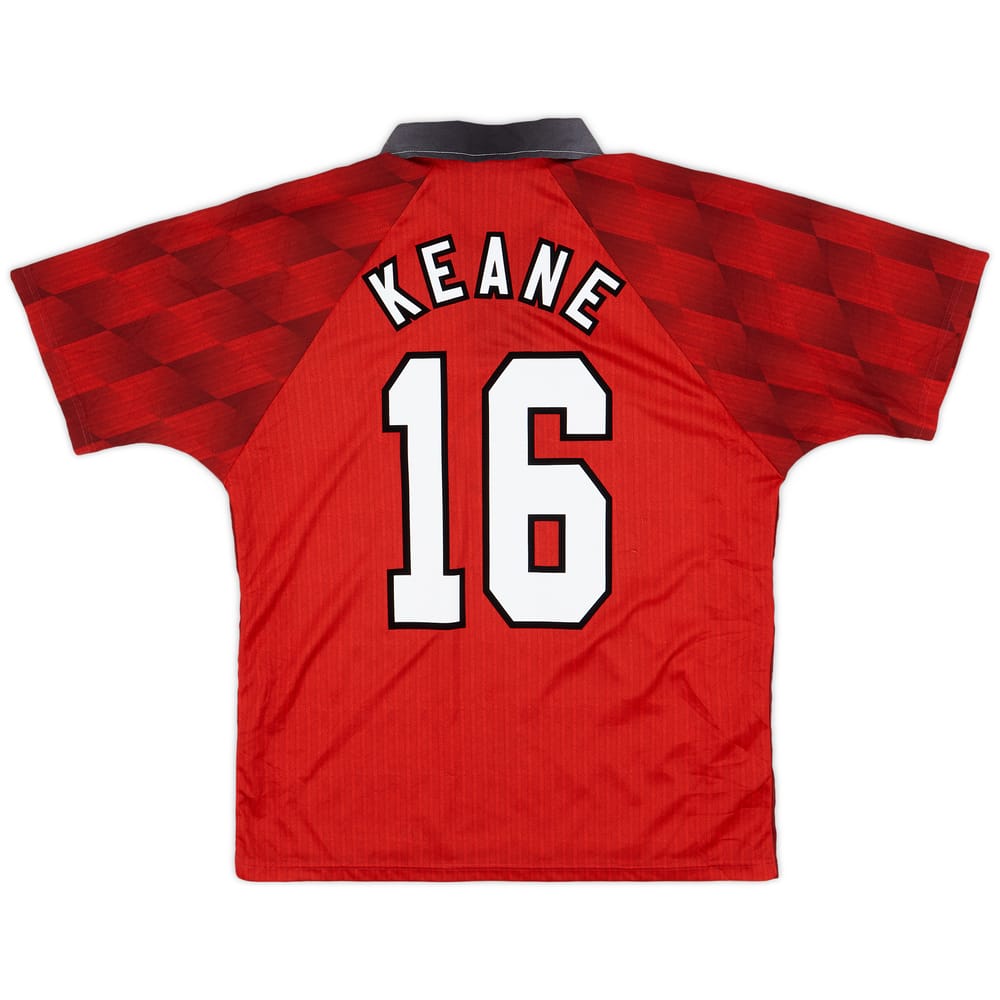 1996-98 Manchester United Home Shirt Keane #16 - 8/10 - (M)