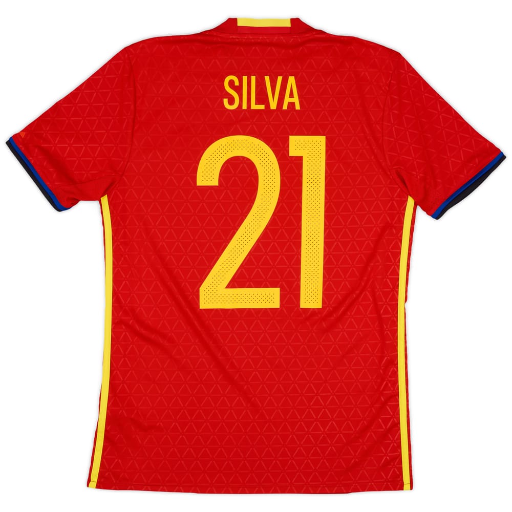 2016-17 Spain Home Shirt Silva #21 - 9/10 - (S)