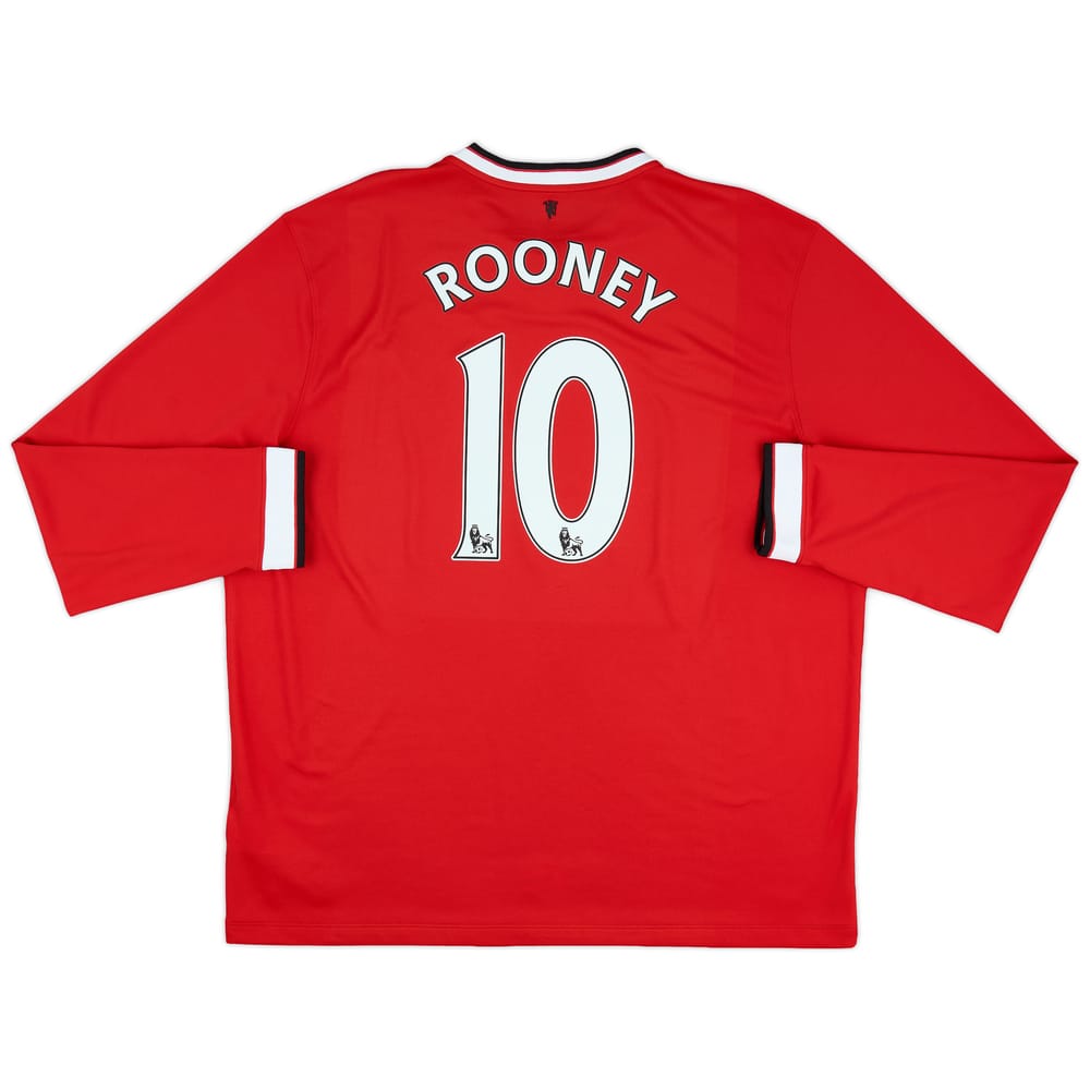 2014-15 Manchester United Home L/S Shirt Rooney #10 - 6/10 - (XXL)