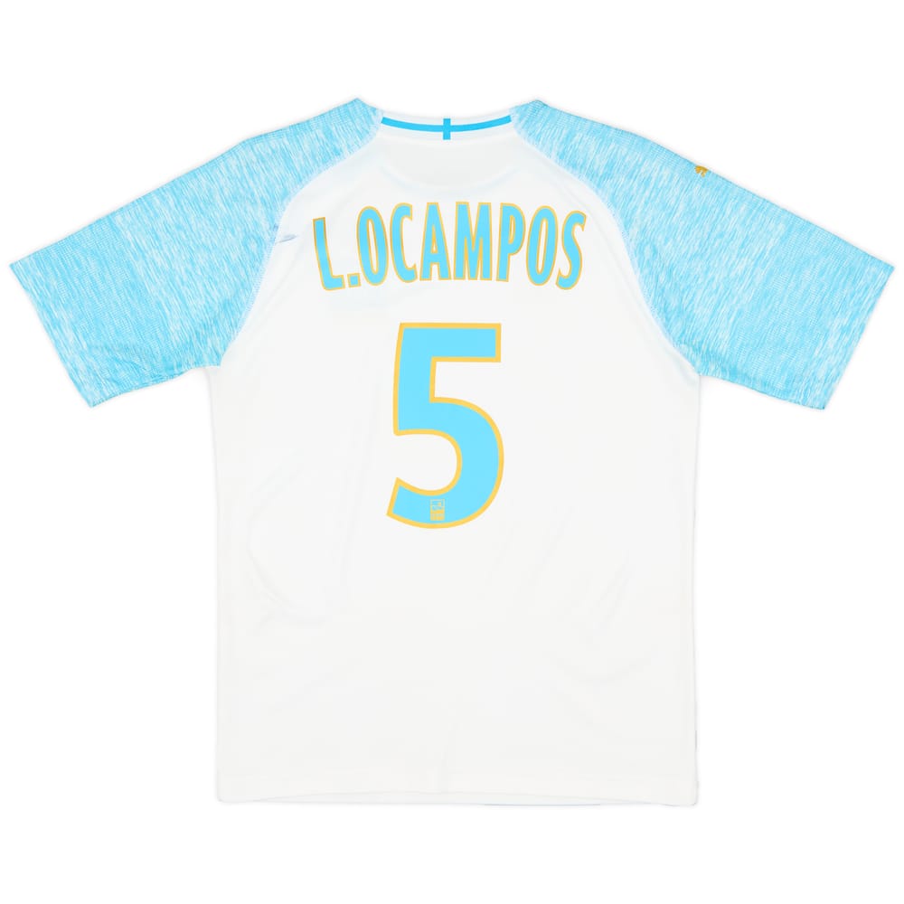 2018-19 Olympique Marseille Home Shirt L.Ocampos #5 - 5/10 - (S)