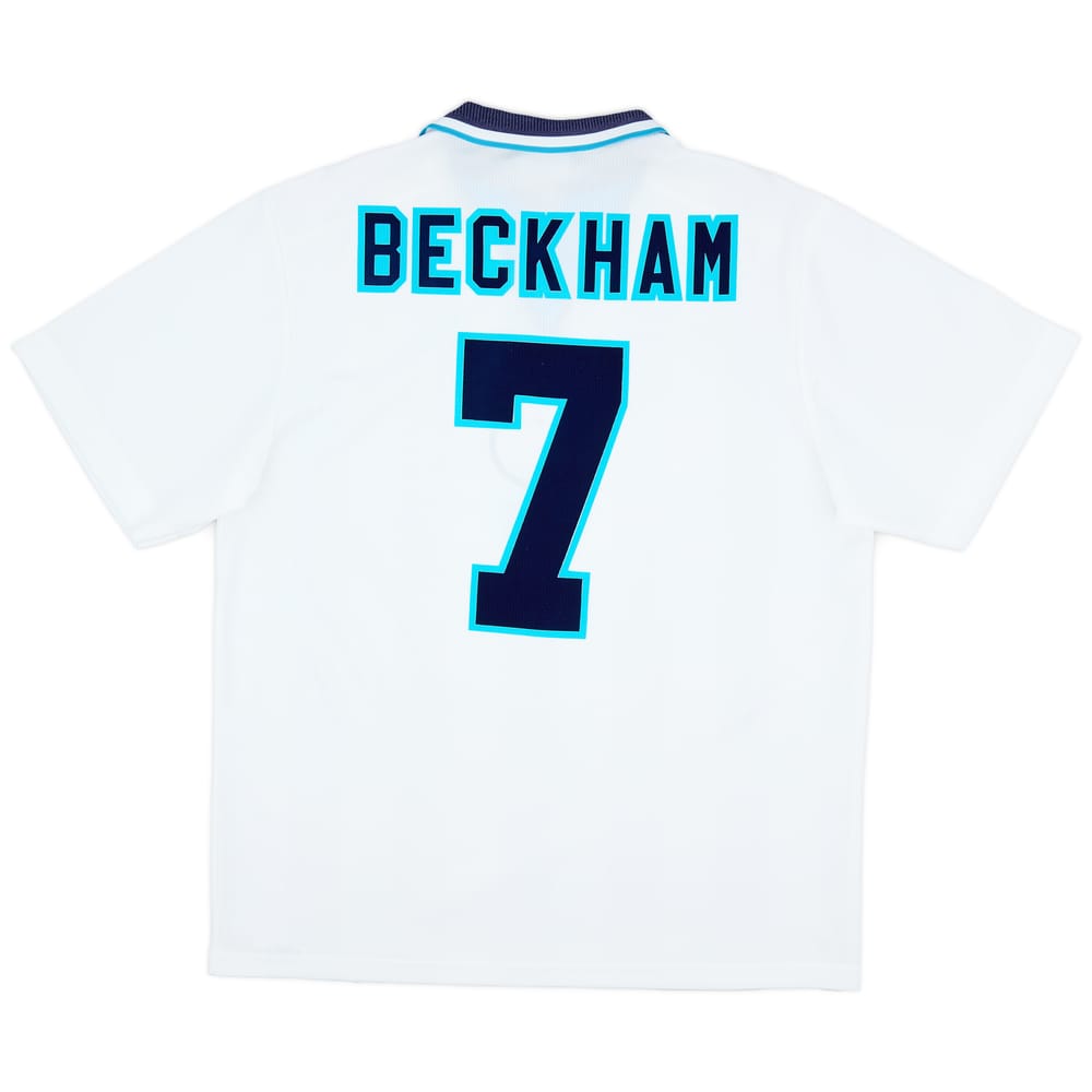 1995-97 England Home Shirt Beckham #7 - 8/10 - (XL)