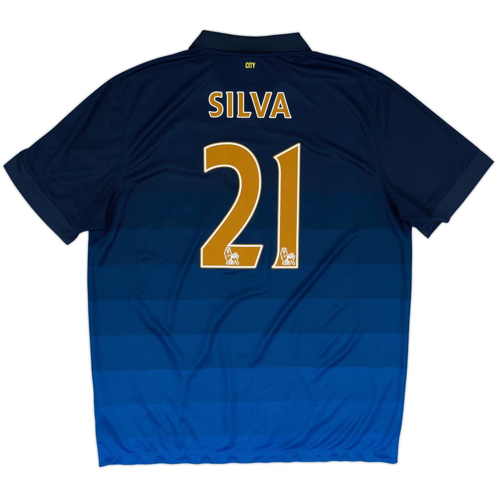 2014-15 Manchester City Away Shirt Silva #21 - 8/10 - (XL)