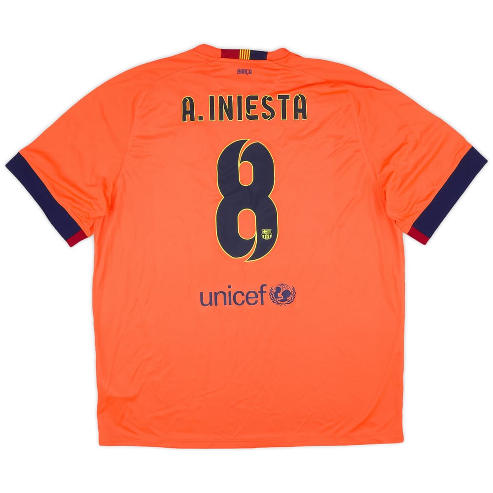 2014-15 Barcelona Away Shirt Iniesta #8 (XXL)