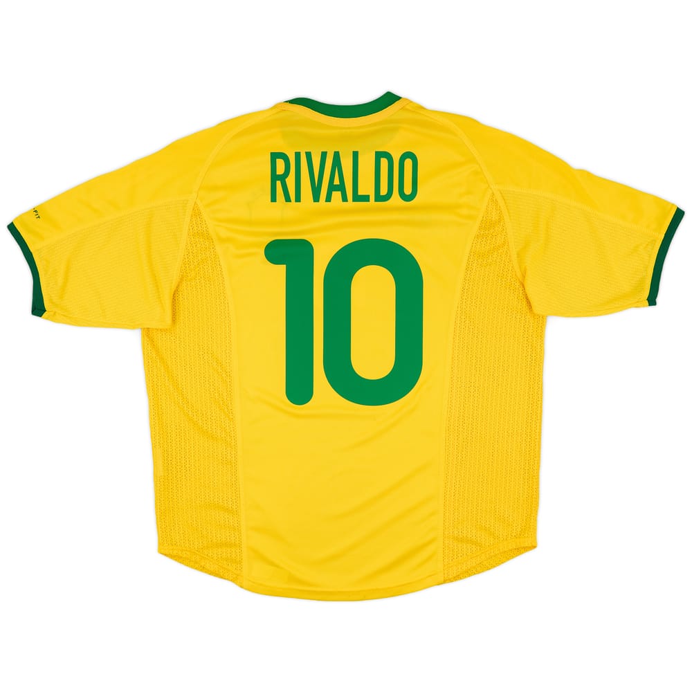2000-02 Brazil Home Shirt Rivaldo #10 - 7/10 - (XL)