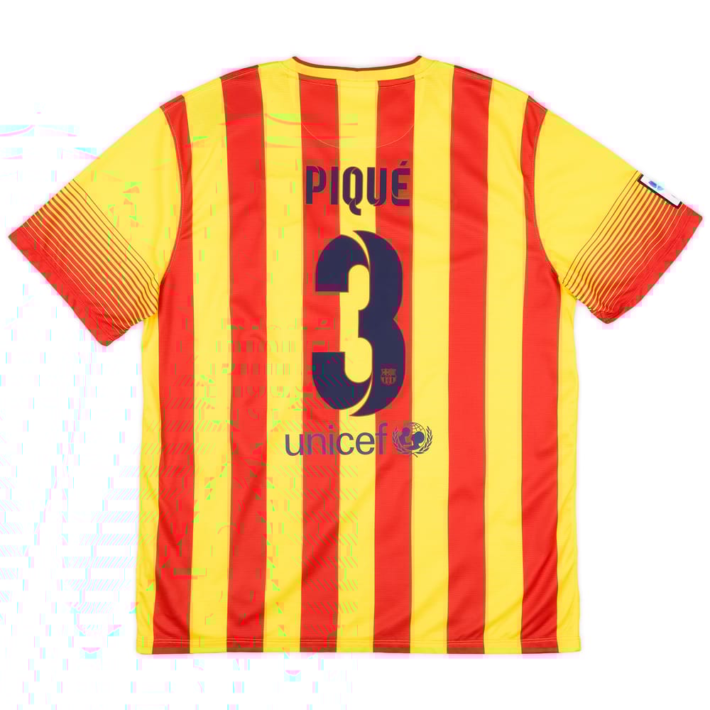 2013-14 Barcelona Away Shirt Pique #3 (XL)
