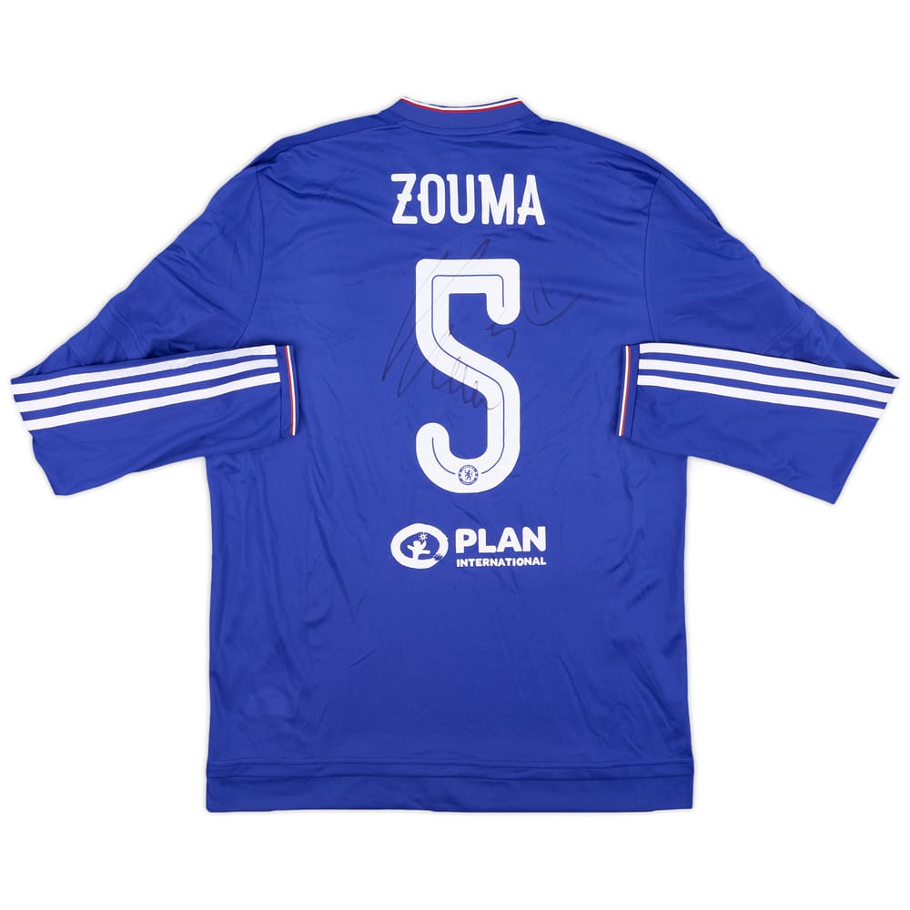2015-16 Chelsea Match Issue Champions Legue Signed Home L/S Shirt Zouma #5
