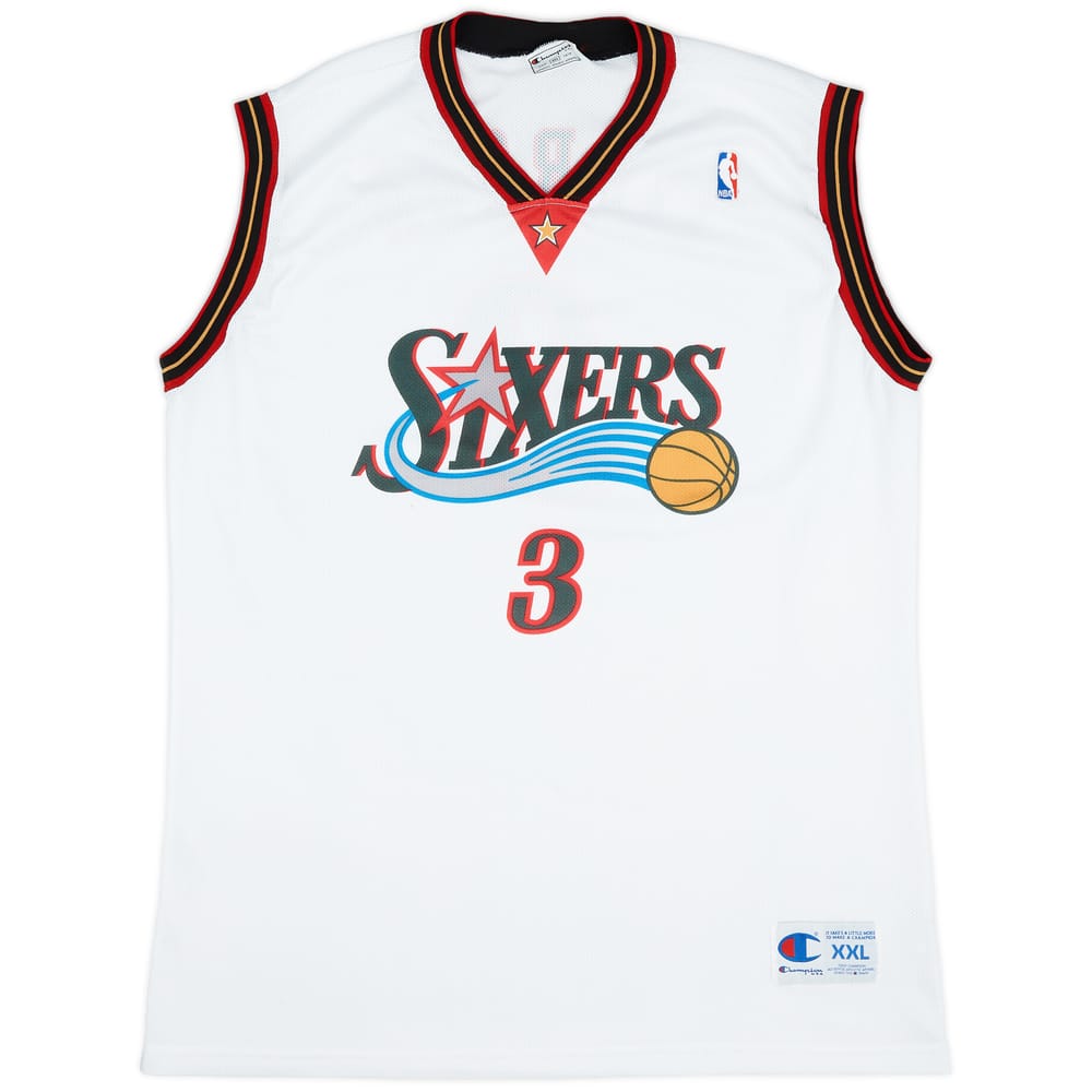 2000-06 Philadelphia 76ers Iverson #3 Champion Home Jersey (Very Good) XXL