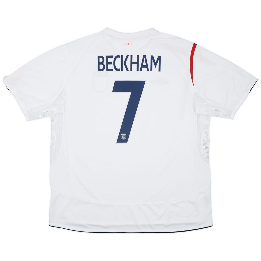 2005-07 England Home Shirt Beckham #7 - 6/10 - (3XL)