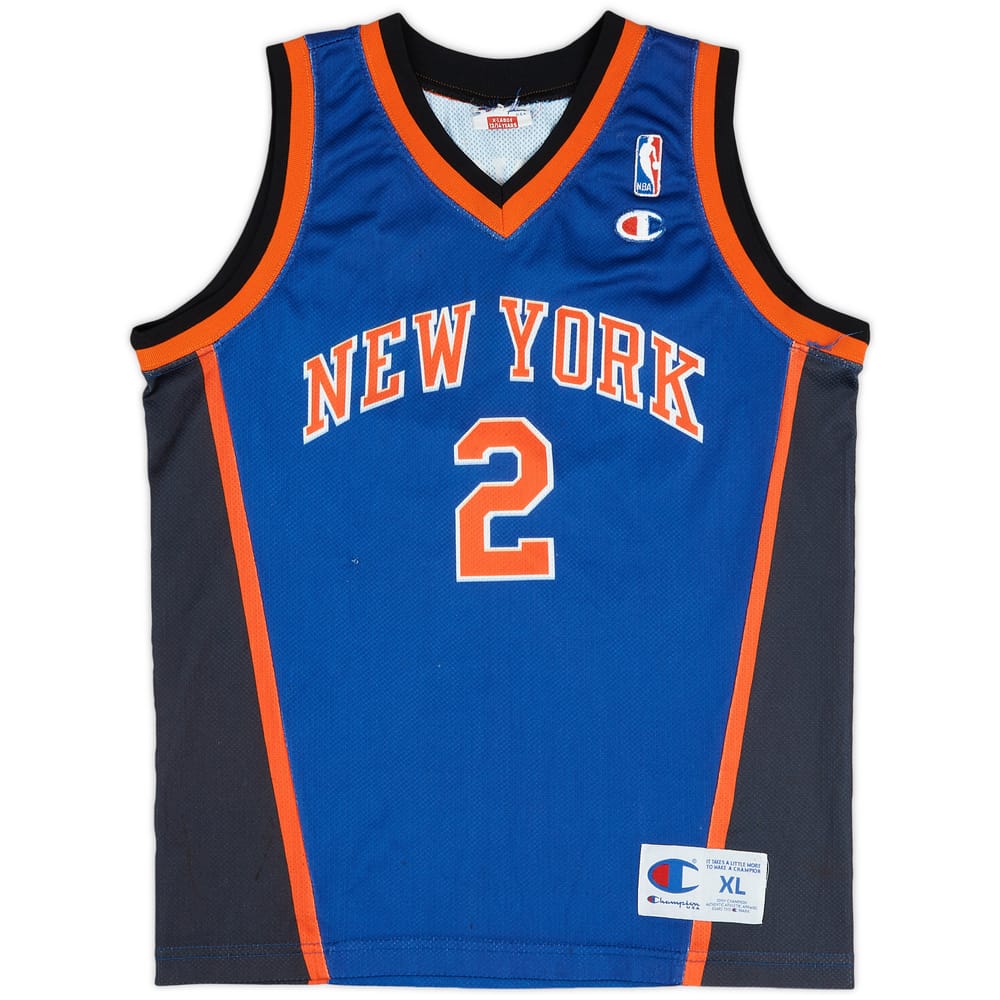 1997-01 New York Knicks Johnson #2 Champion Away Jersey (Good) XL.Kids