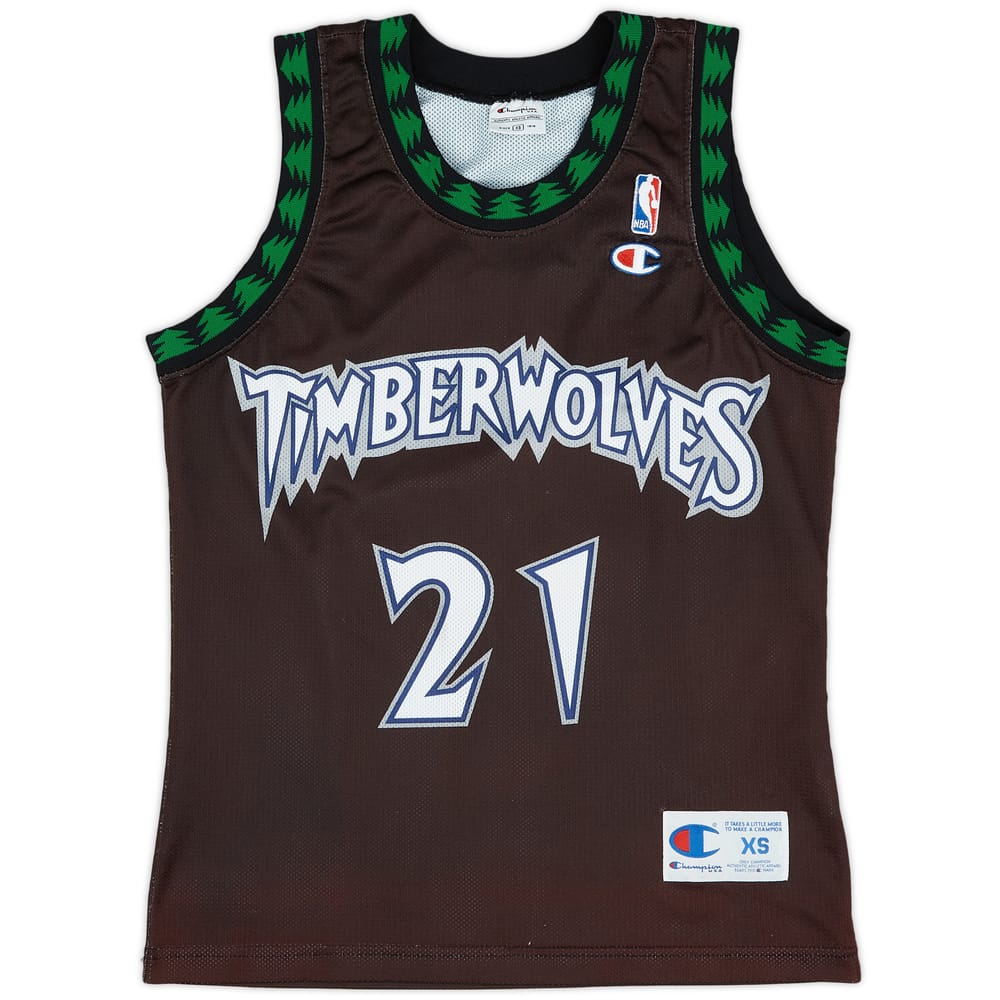 1998-07 Minnesota Timberwolves Garnett #21 Champion Alternate Jersey (Very Good) XS