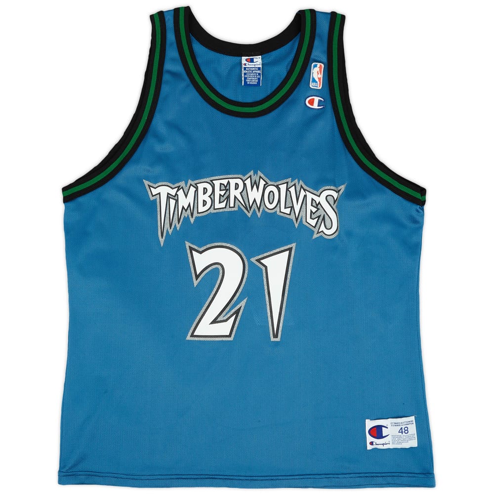 1996-02 Minnesota Timberwolves Garnett #21 Champion Away Jersey (Very Good) XL
