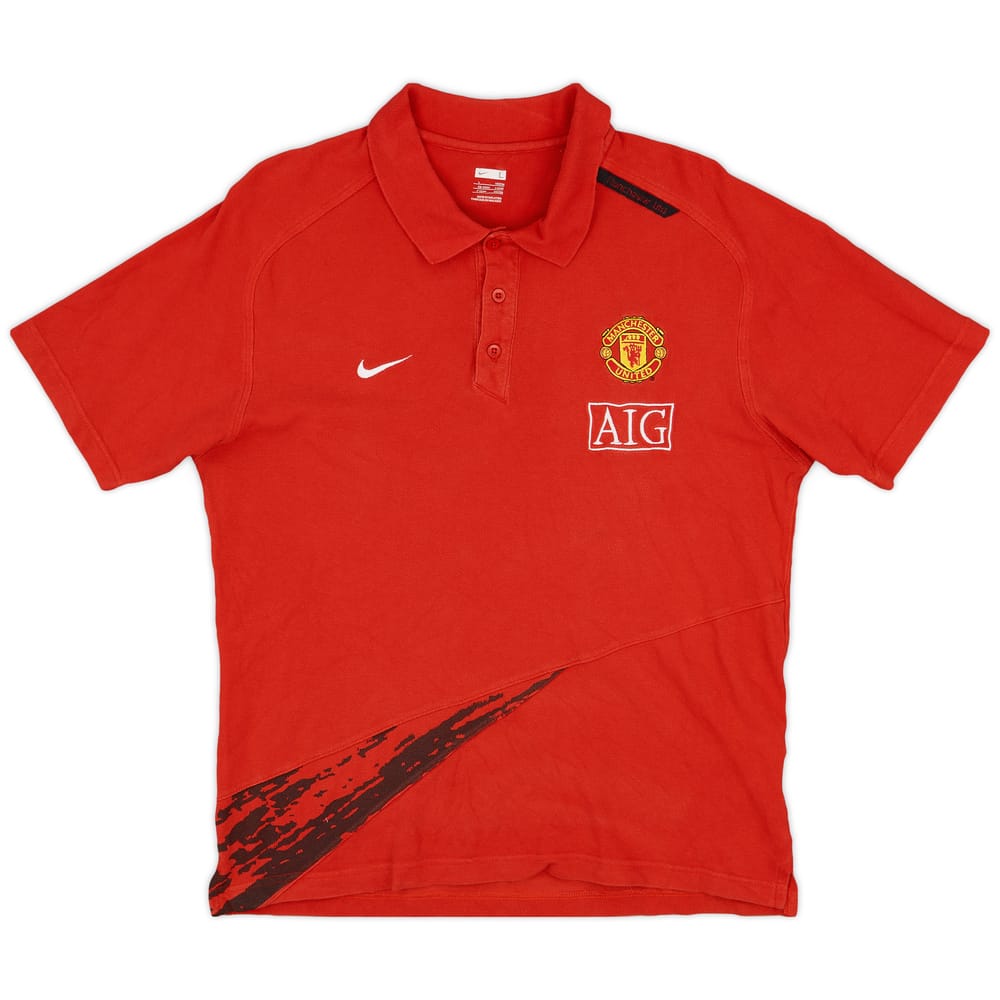 2007-08 Manchester United Nike Polo Shirt - 9/10 - (L)