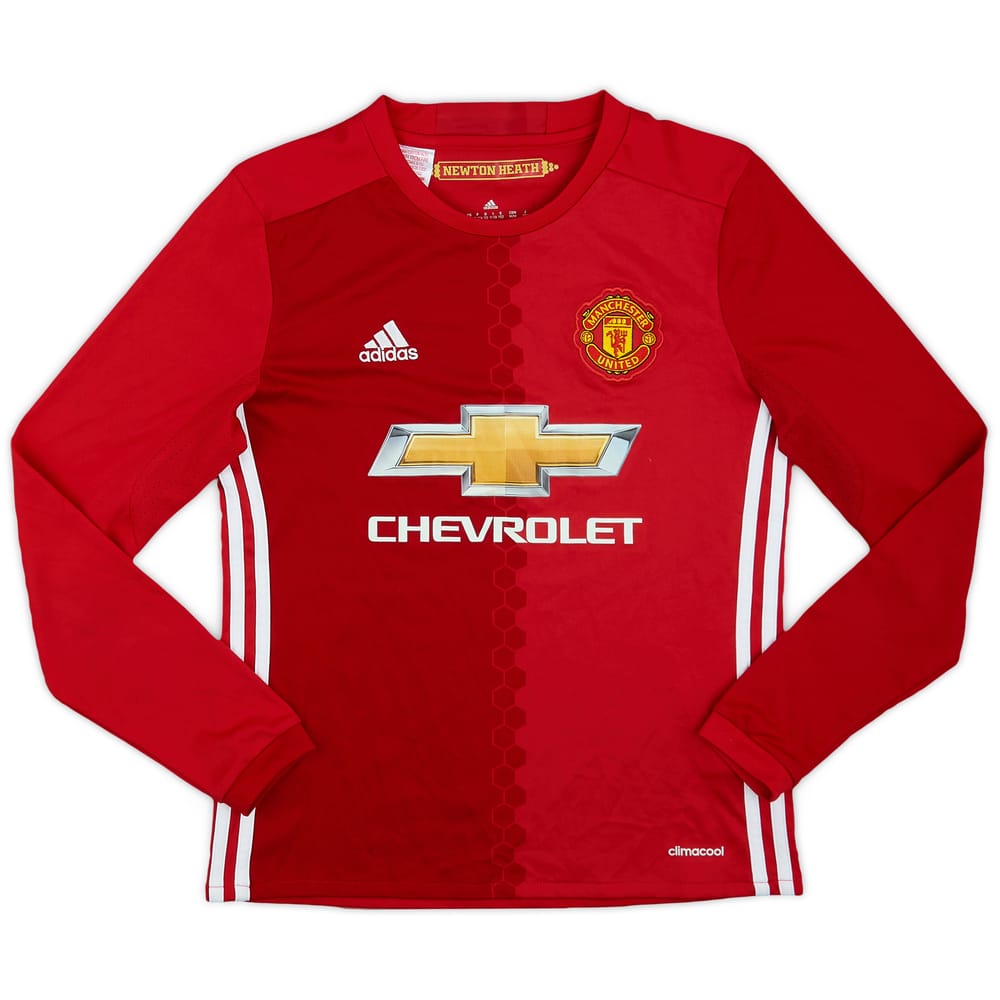 2016-17 Manchester United Home L/S Shirt - 8/10 - (M.Boys)